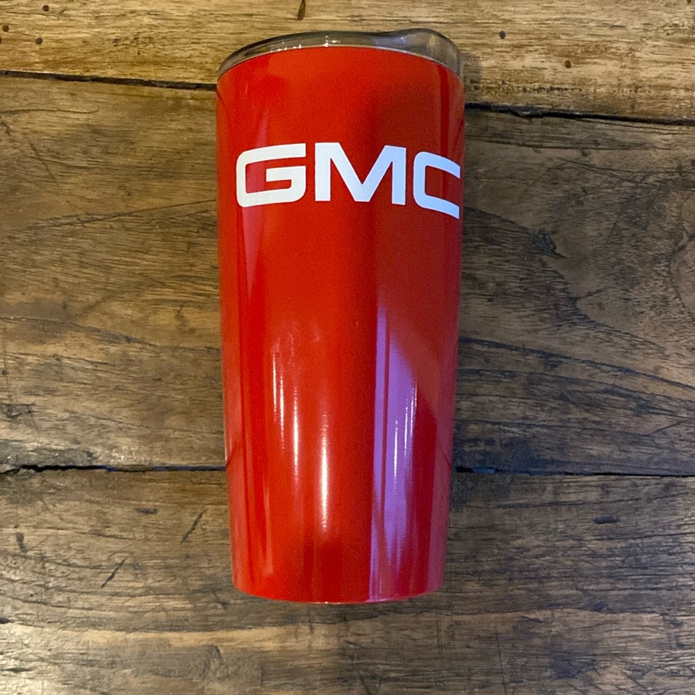 GMC Insulated Stainless Steel Travel Tumbler Red with Push On Lid New